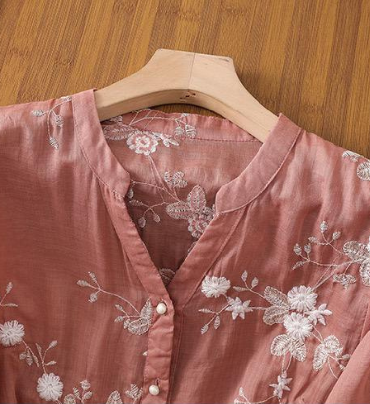 Pure Cotton Embroidered Shirt