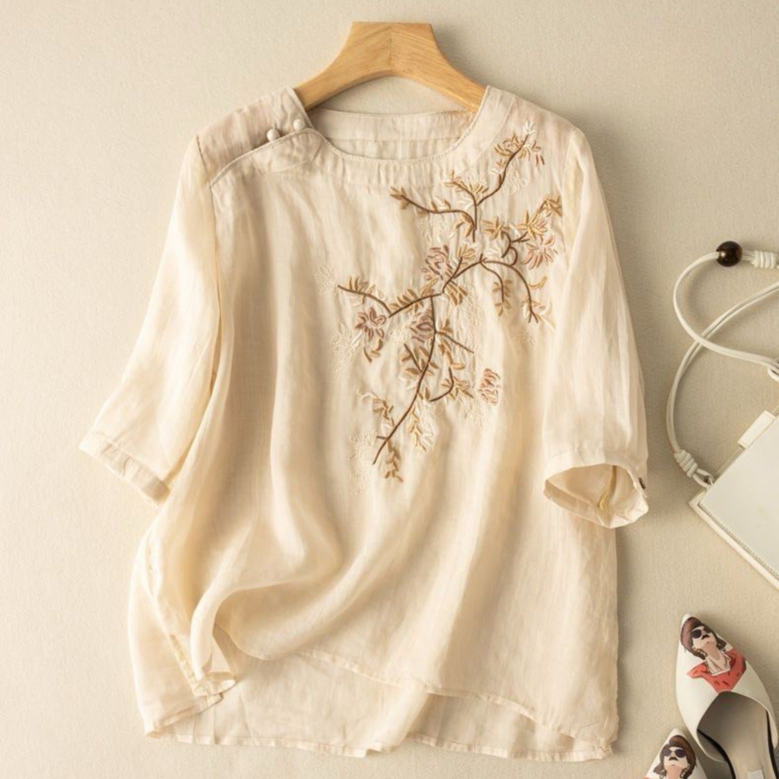 Pure Cotton Embroidered Womens Top