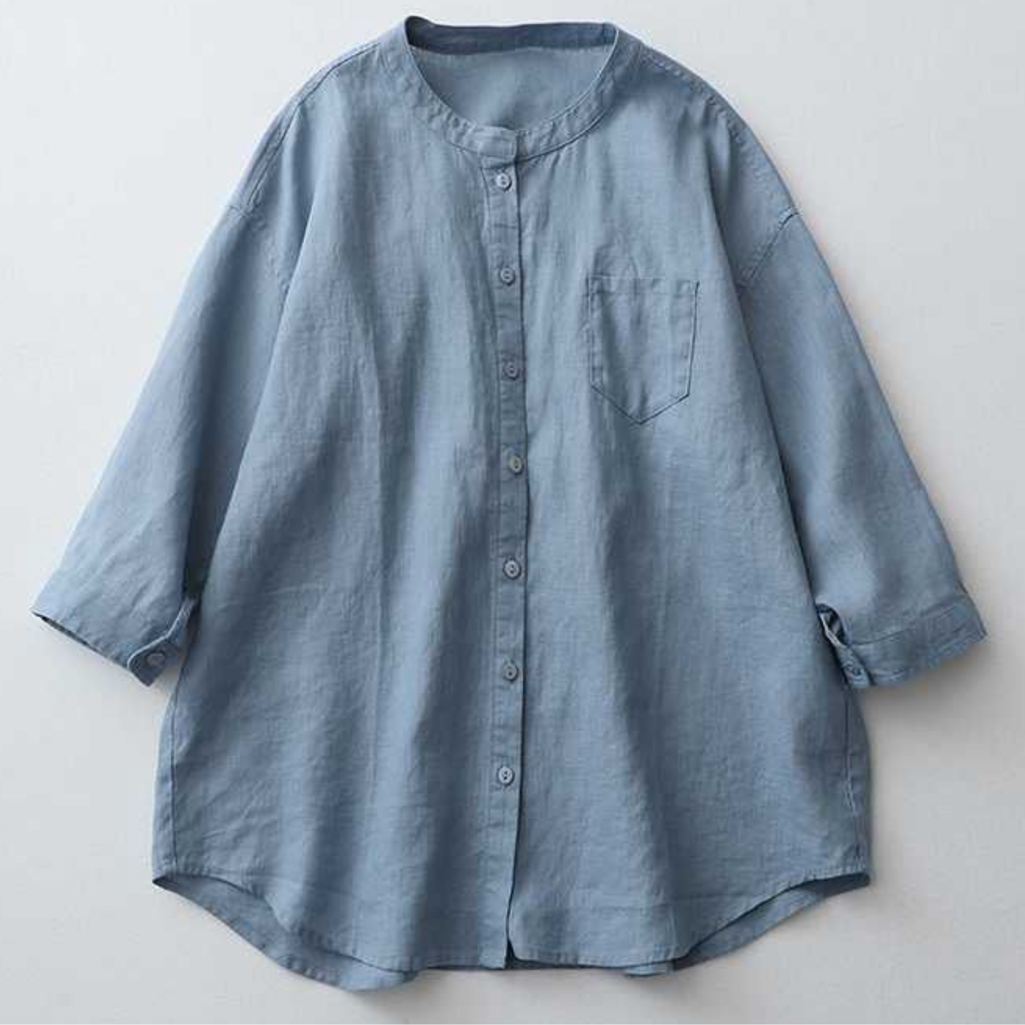 Classic Pure Cotton Plain Shirt With Pocket