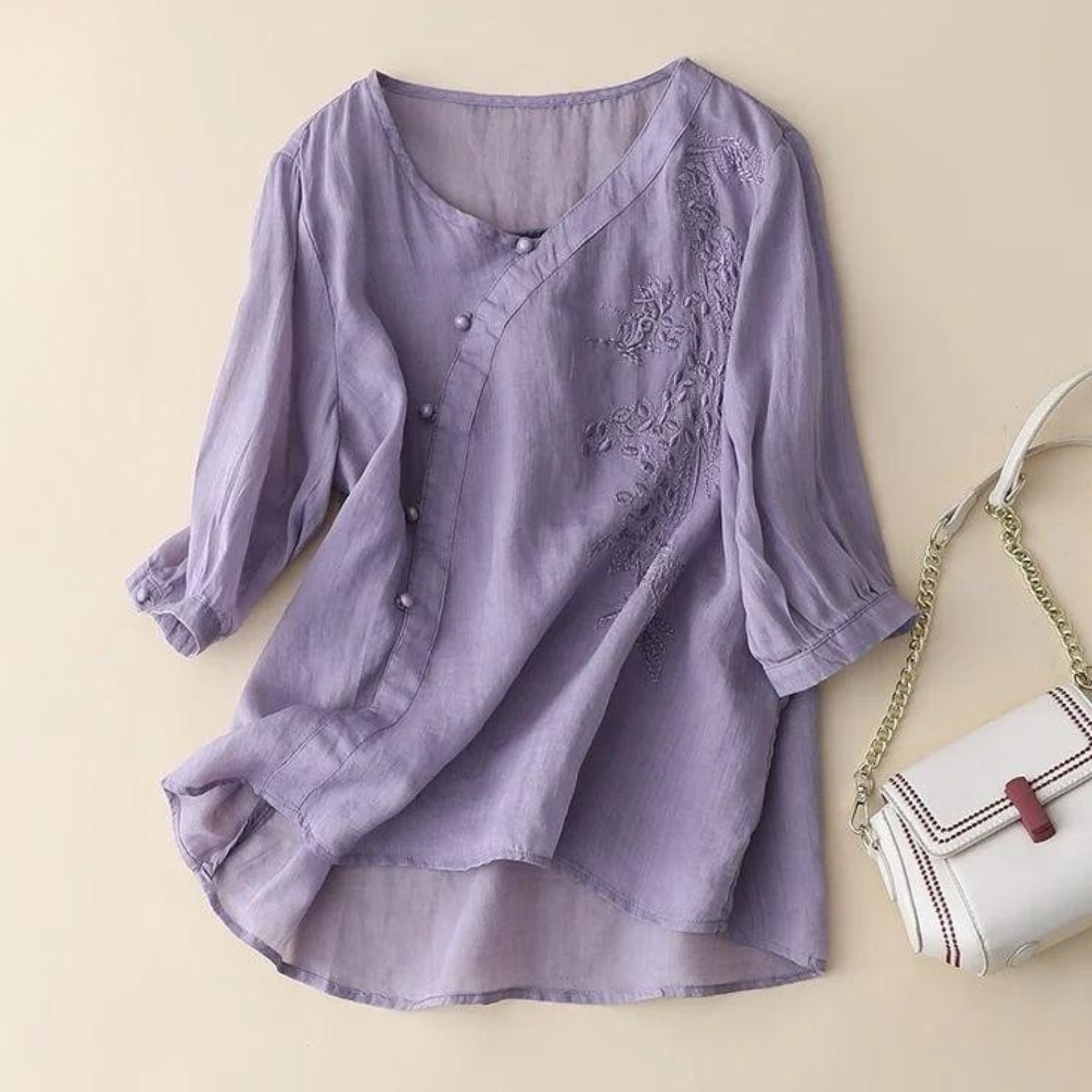 Pure Cotton Embroidered Elegant Top