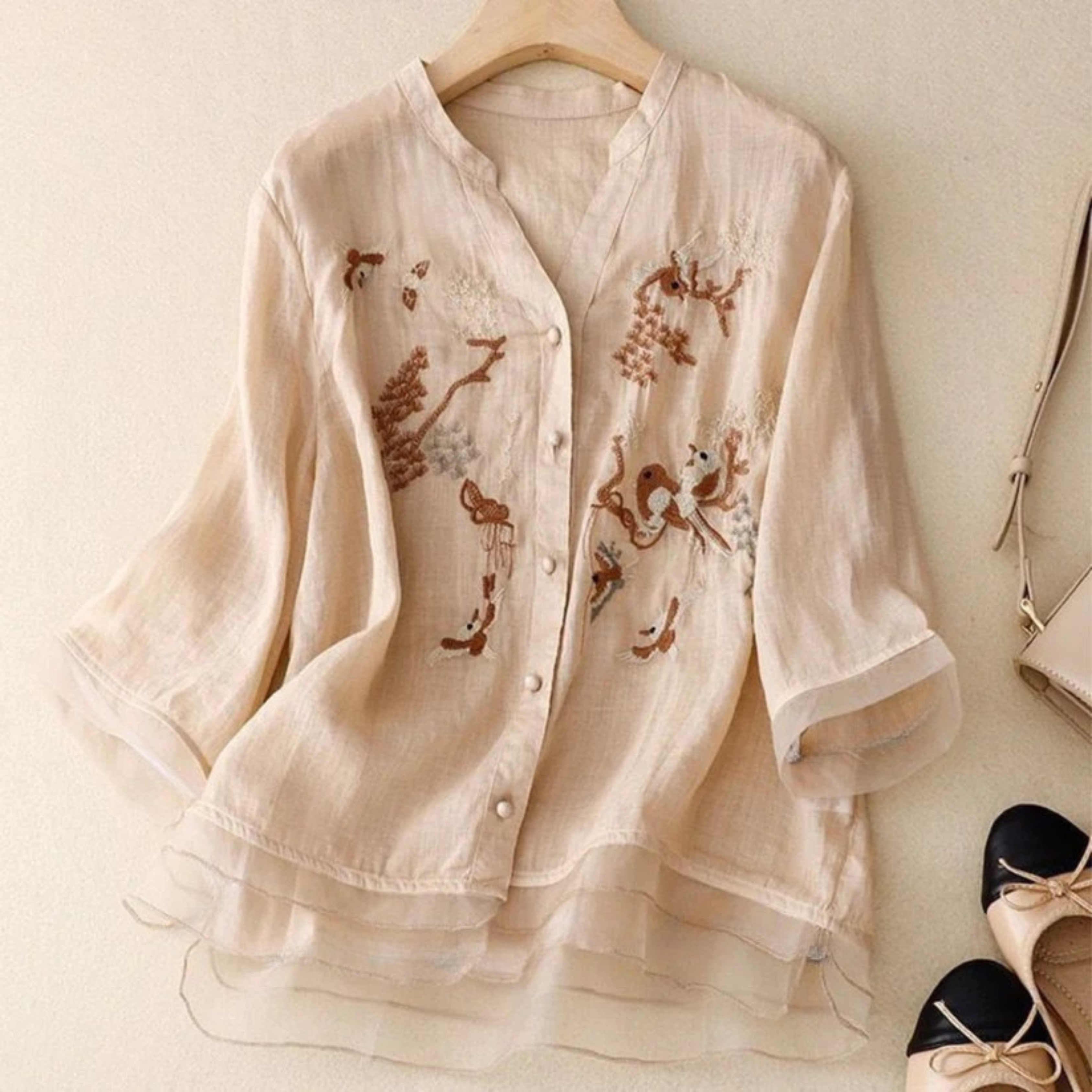 Pure Cotton Embroidered Shirt