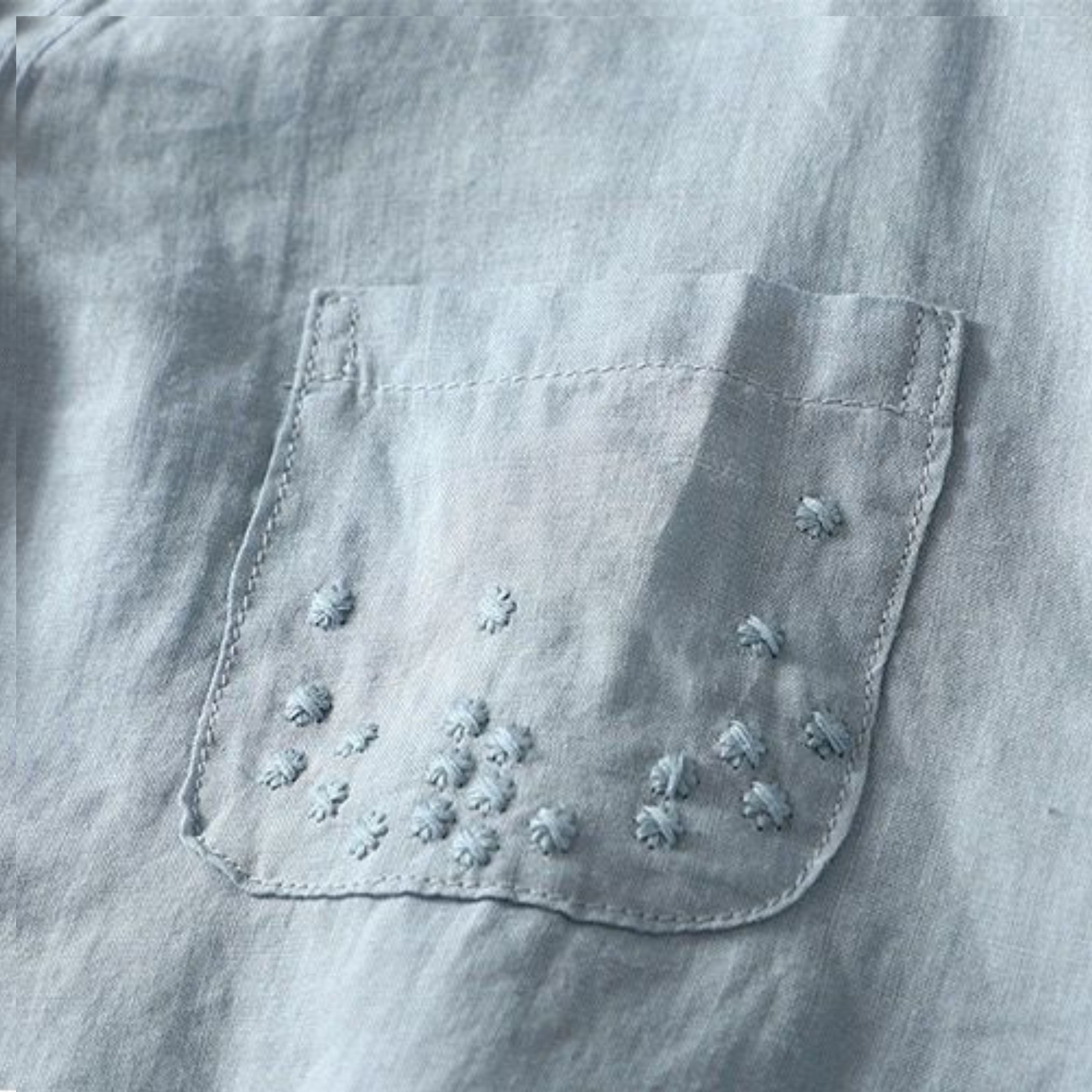 Pure Cotton  With Pocket Embroidered Casual Wear Top