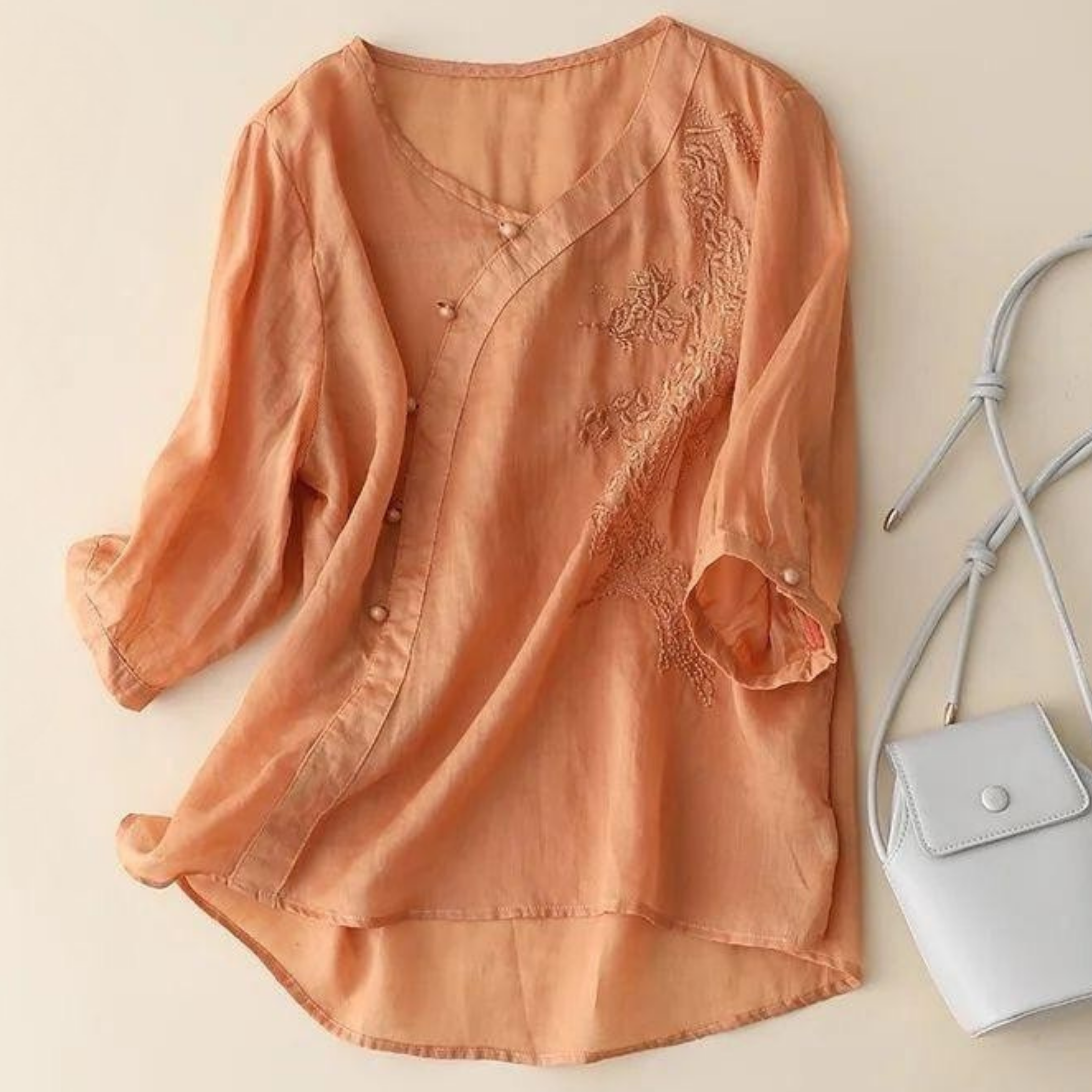 Pure Cotton Embroidered Elegant Top