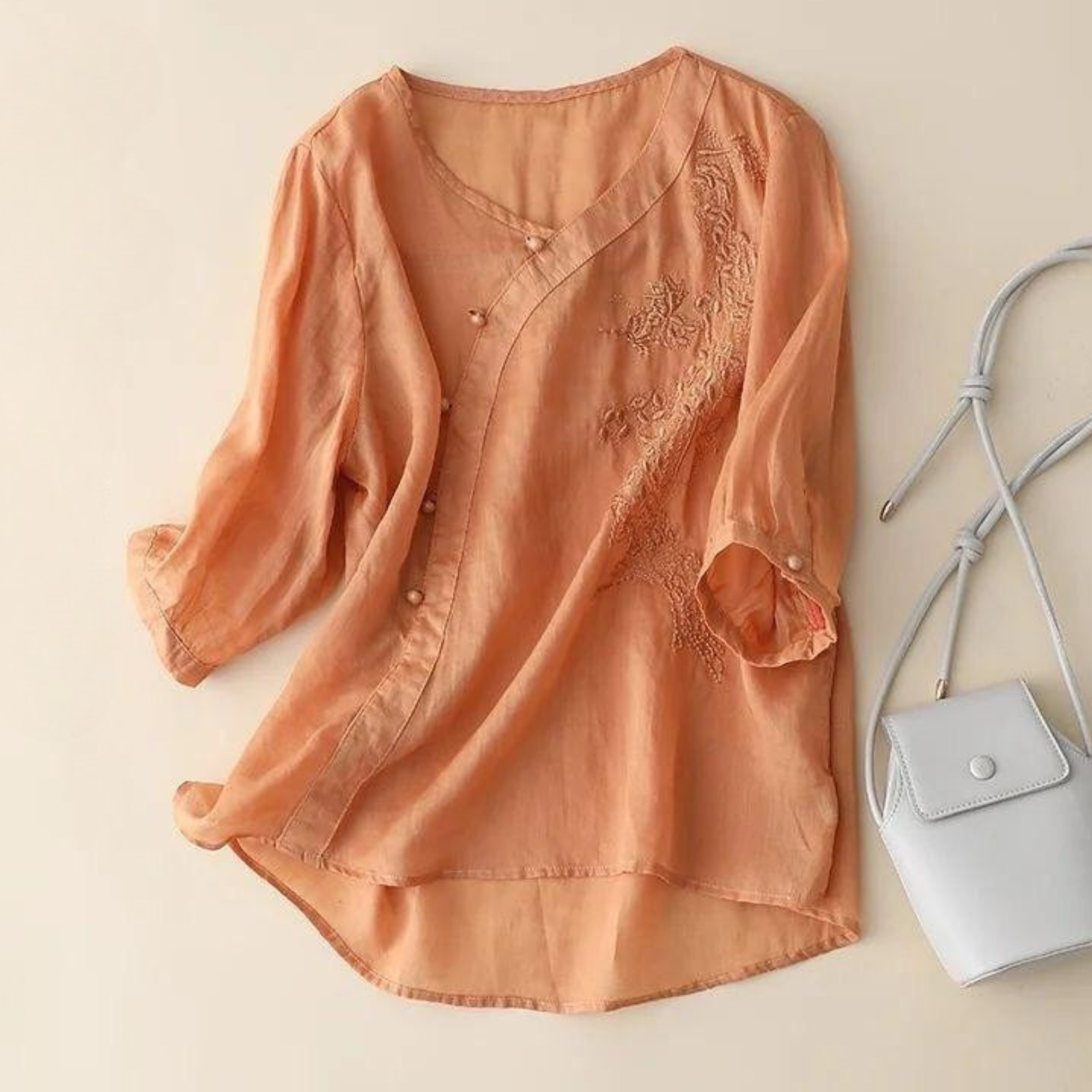 Pure Cotton Embroidered Elegant Top