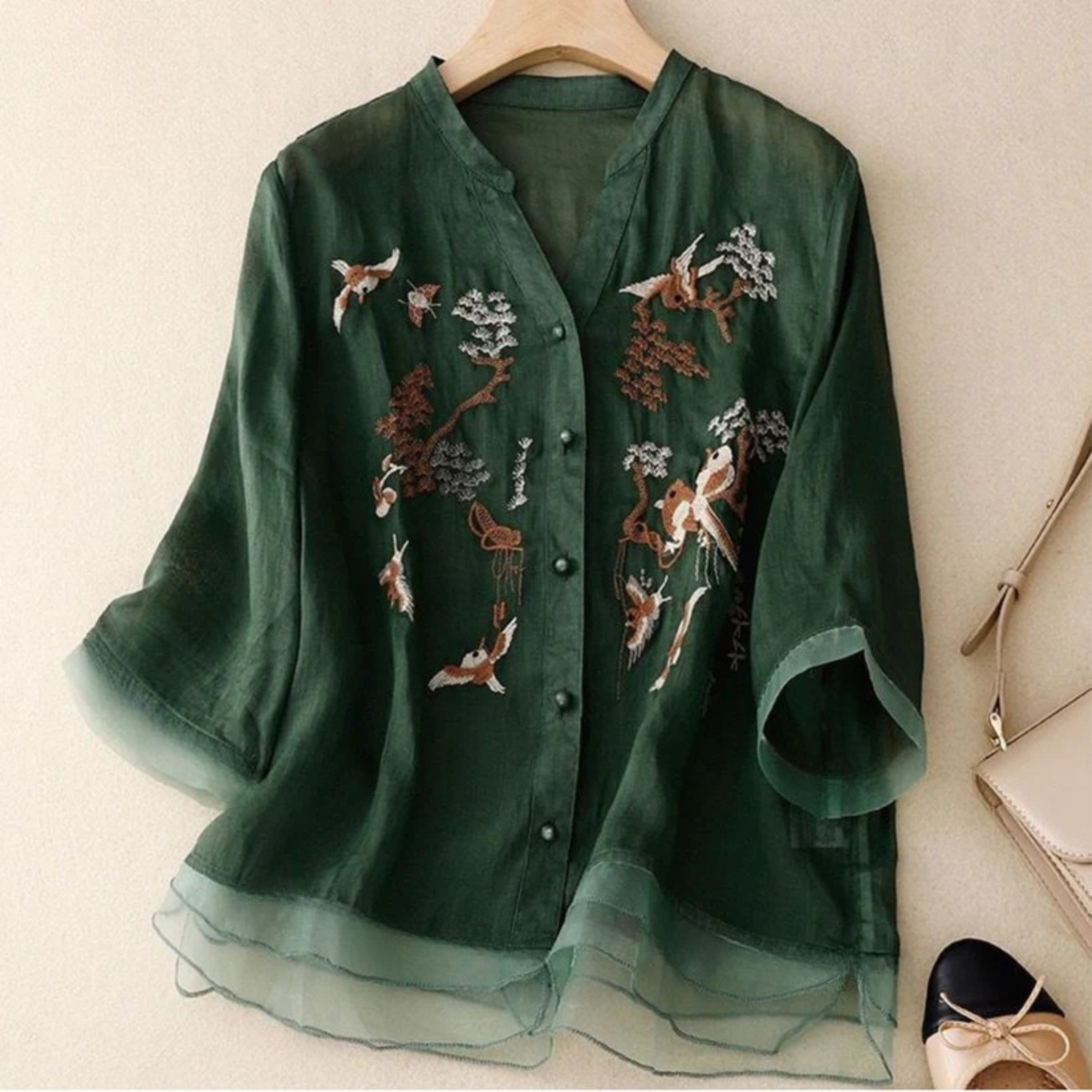Pure Cotton Embroidered Shirt