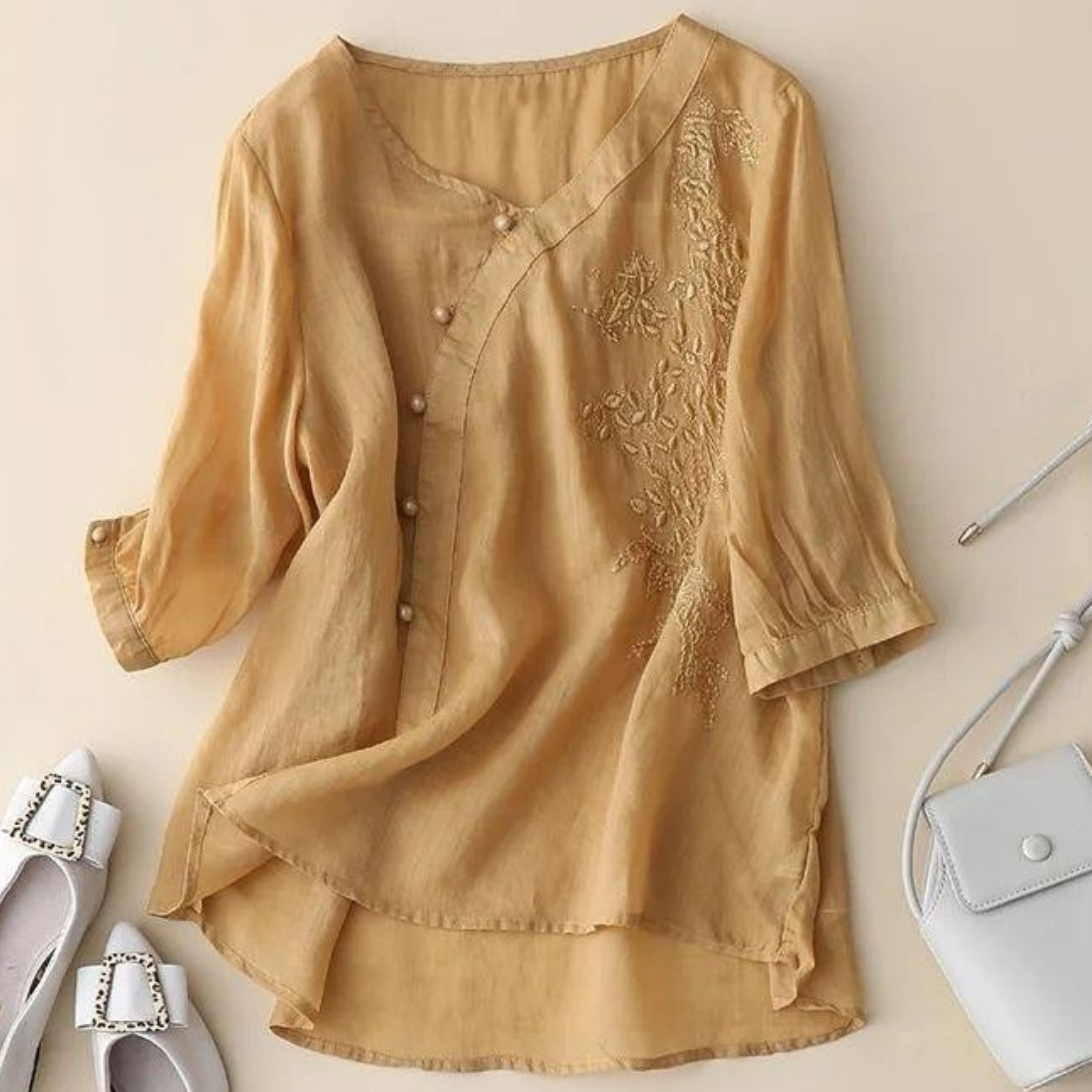 Pure Cotton Embroidered Elegant Top