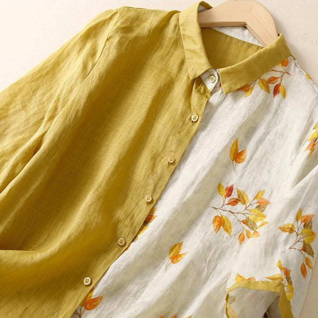 Pure Cotton Half Floral Printed Women Shirt