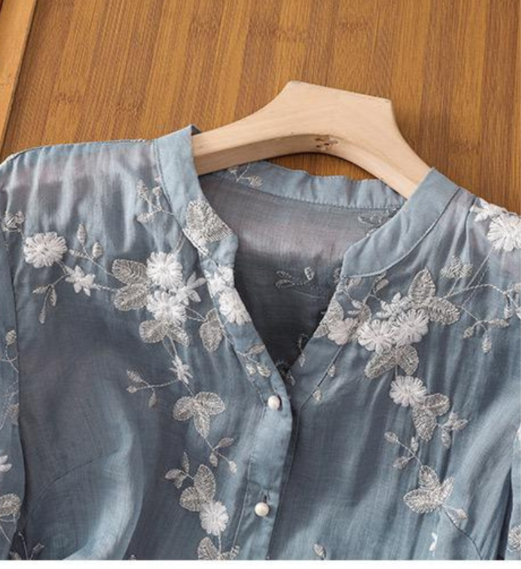 Pure Cotton Embroidered Shirt