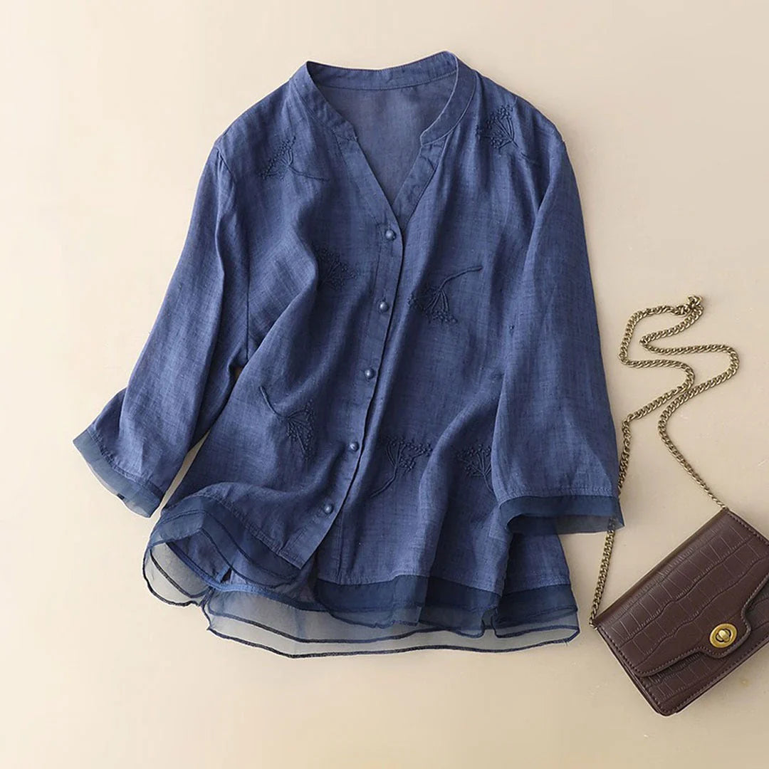 Pure Cotton Embroidered Elegant Top