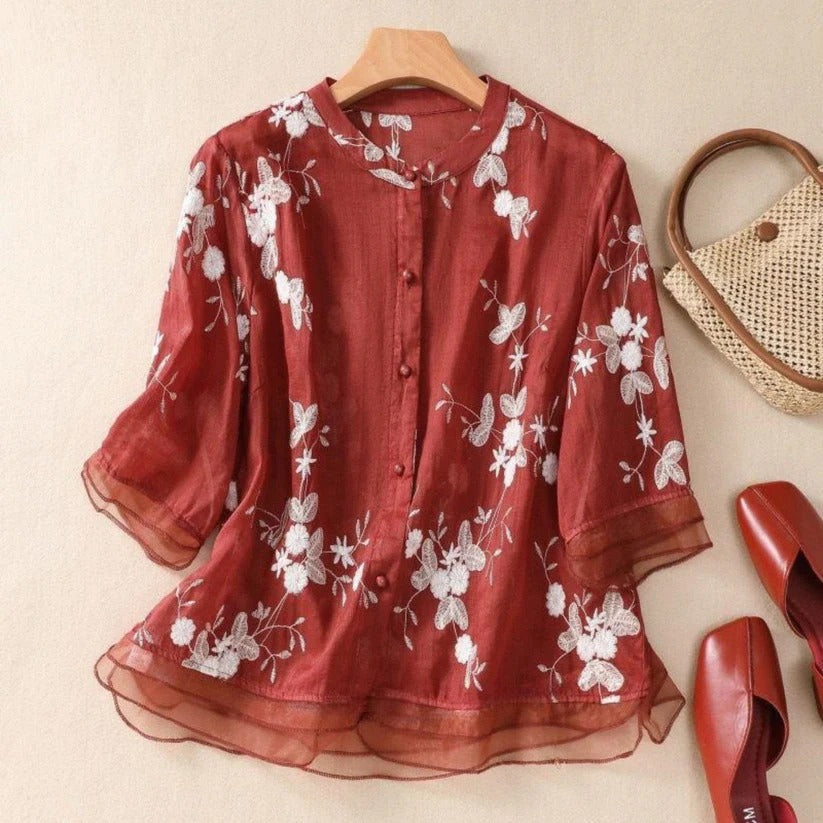 Pure Cotton Embroidered Shirt